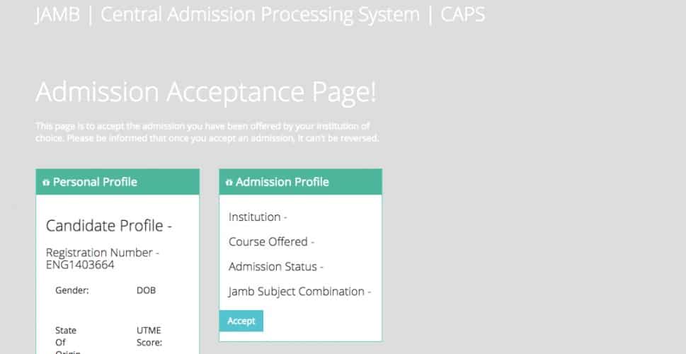 Jamb caps Admission Status portal
